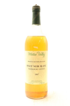 (1) 1989 Matua Valley Waimauku Estate Pinot Noir Blanc, Marlborough (MS)