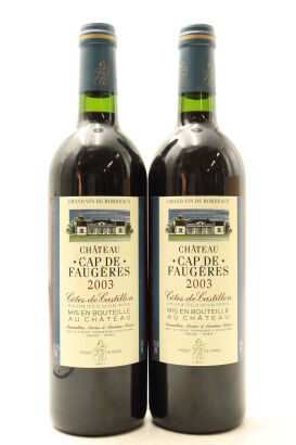 (2) 2003 Chateau Cap de Faugeres, Castillon Cotes de Bordeaux