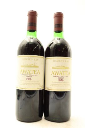 (2) 1986 Te Mata Estate Awatea Cabernets Merlot, Hawke's Bay