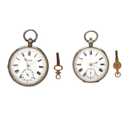 A Victorian Silver Open Face 'Charles Ushers' Pocket Watch, Plus One Other