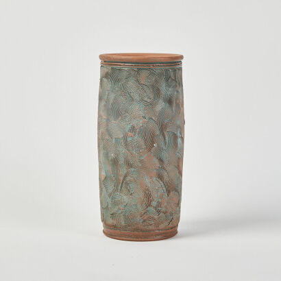 A Combed Cylindrical Vase Attributed To Peter Shearer