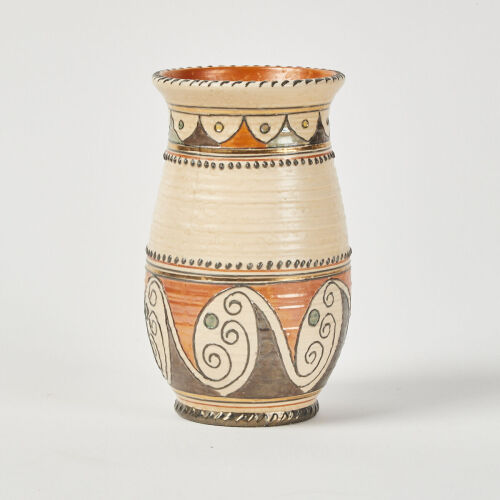 An Art Deco Crown Ducal Hokusai Vase By Charlotte Reid