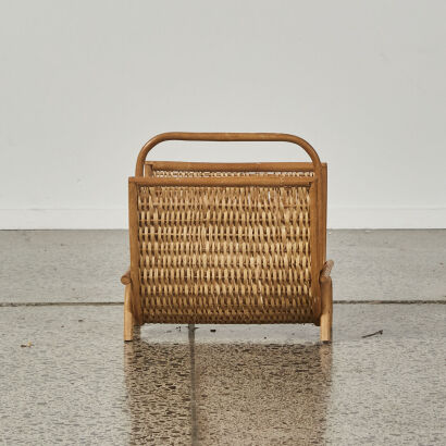 A Vintage Wicker Magazine Rack