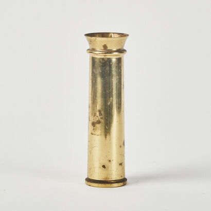 A Heavy WWII Brass Shell Vase Dated 1940