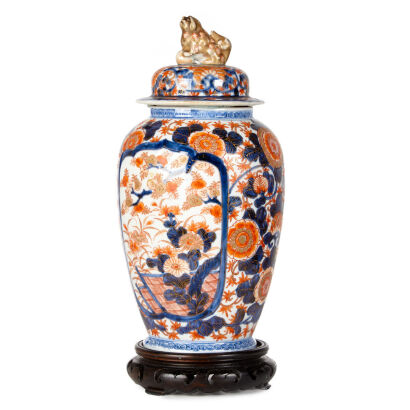 A Japanese Meiji Period Imari Lidded Vase