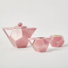 A Three Piece Roy Cowan Geometric Pink Tea-SetC1985