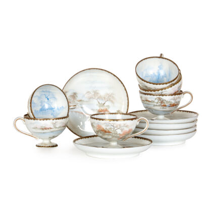 A Set of Six Japanese Meiji Period Cups and Saucers