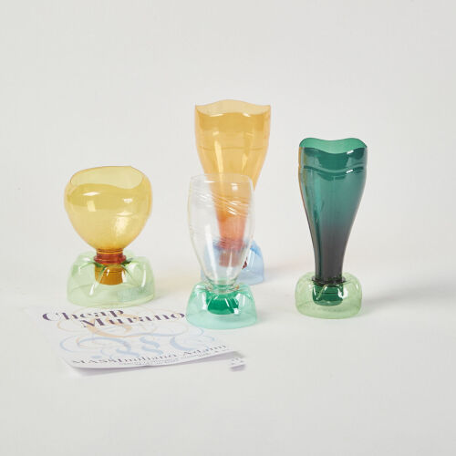 A Set Of Four Massimilano Adami Cheap Murano Recycled Plastic Vessels