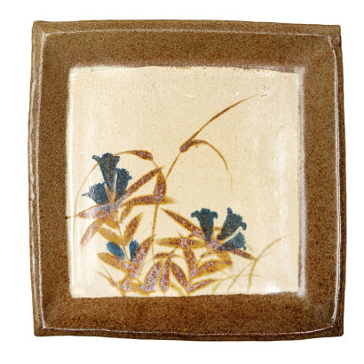 A Japanese Meiji Period Square Ceramic Plate