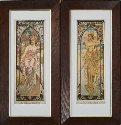 A Pair of Alphonse Mucha Éclat du Jour Prints