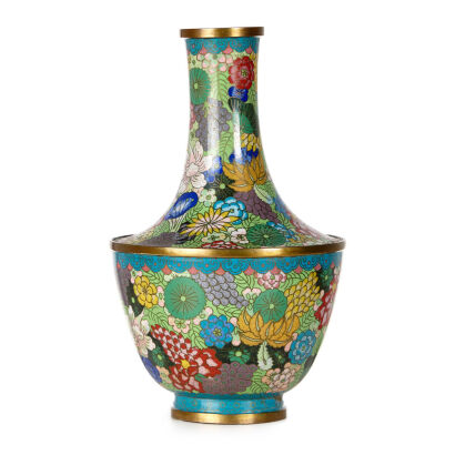 A Chinese Late Qing Dynasty Cloisonne Vase