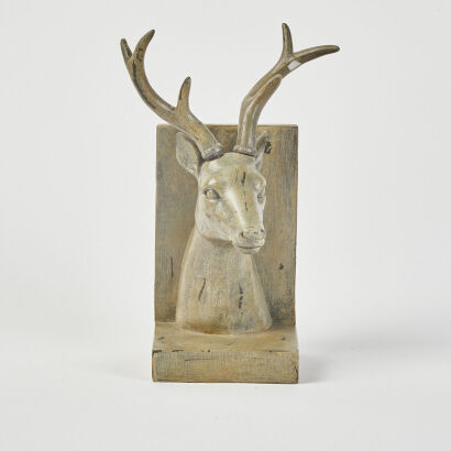 A Single Deer Bust Bookend