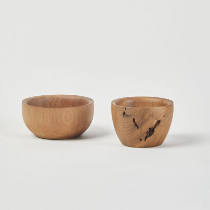 A Pair Of Small Turned Swamp Kauri Bowls Aged 4500 Years