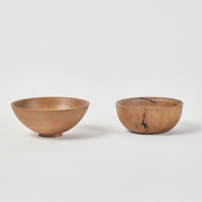 A Pair Of Small Turned Swamp Kauri Bowls