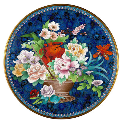 A Chinese Large Cloisonne Plate