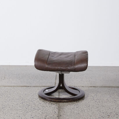 An IMG Norway Footstool In Brown Leather