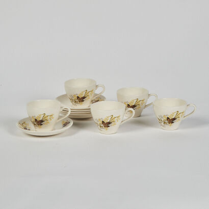 Five Crown Lynn Autumn Splendour Cups and Saucers