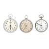 Three Vintage Chrome Plated Open Face Pocket Watches