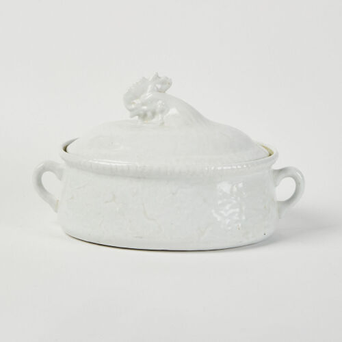 An Apilco France Rooster Tureen Repair To Lid