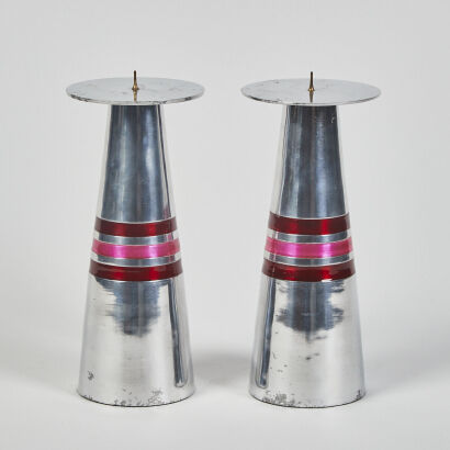 Pair Of Modern Design Candle Holders