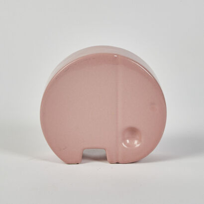 A Pink Stylized Ceramic Elephant