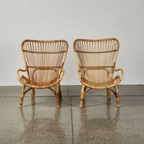 A Pair Of Yamakawa Ch110 Highback Chairs By Yuzuru Yamakawa 1964 Made In Japan