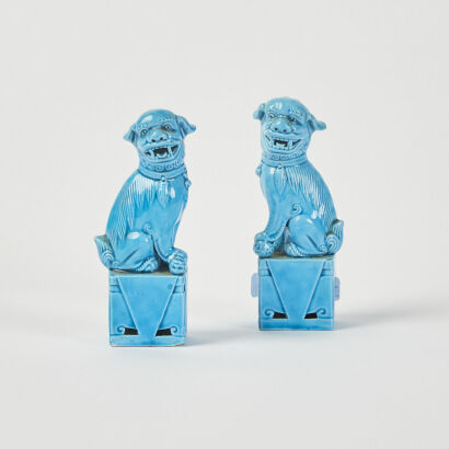 A Pair of Ceramic Chinese Lions