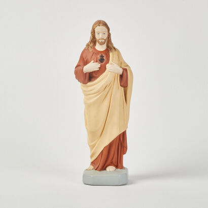 A Slip Cast Pottery Ecclesiastical Figure of Jesus