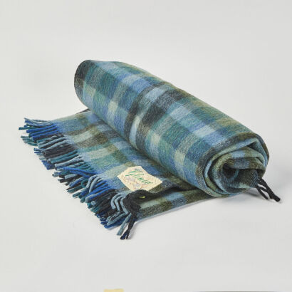 A Glencoe NZ Wool/Mohair Tasseled Travel Rug