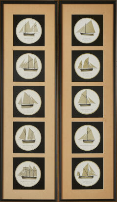 A Pair Of Framed Ship Diagrams