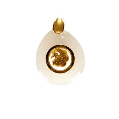 A White Jade Pendant (Chow Sang Sang 24K Golden)