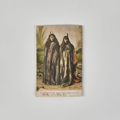 An Antique Maori Girls Otago Postcard