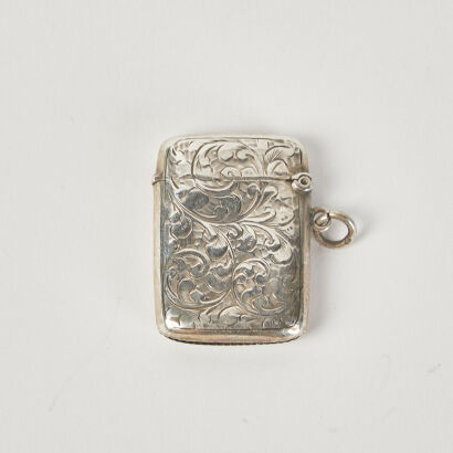 A Serling Silver Match Holder Brimingham