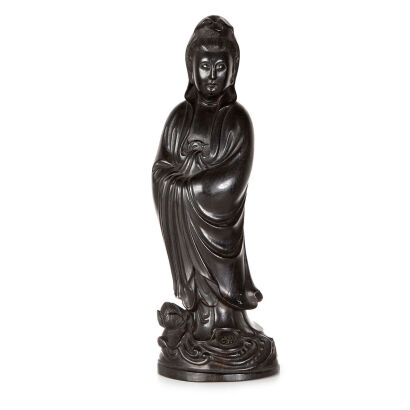 A Chinese Sandalwood Guanyin Staute