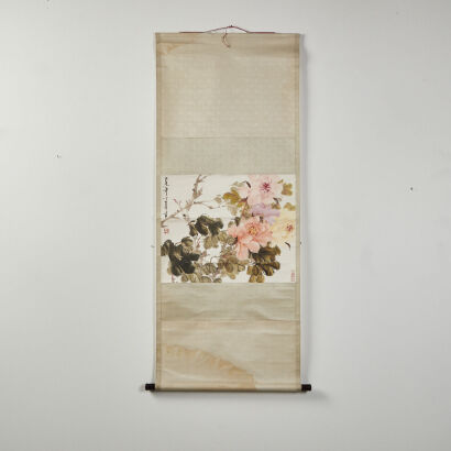 A Chinese Hand Scroll With Floral Feature