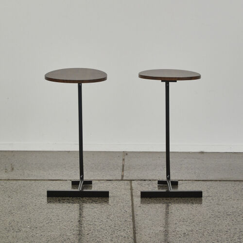 A Pair of Side Tables With Oval Tops