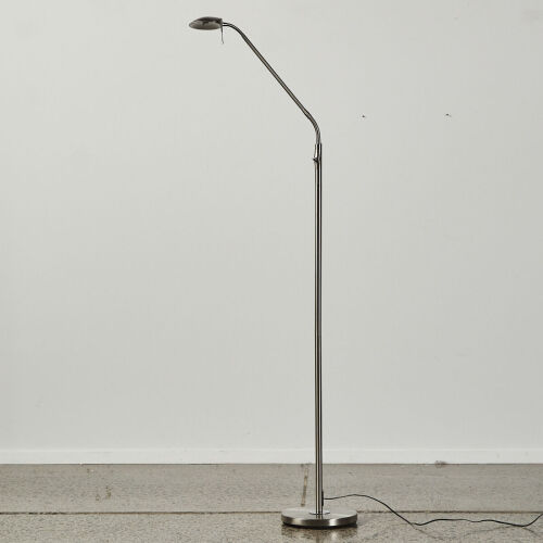 A Modern Adjustable Brushed Stainless Steel Floor Lamp
