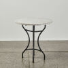 A Metal Base Indoor/Outdoor Table with Marble Top