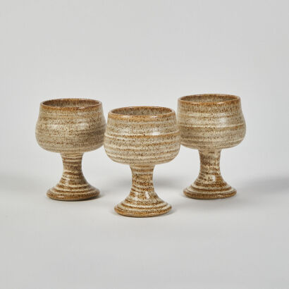 A Set of Three Earthenware Goblets