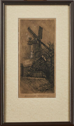 J CREDIN Partingtons Mill Etching 1930