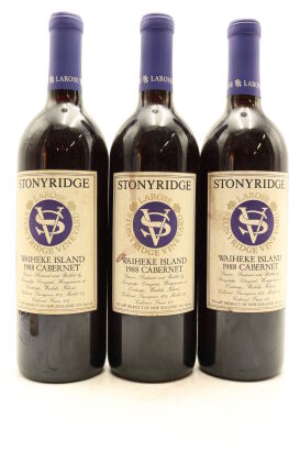 (3) 1988 Stonyridge Vineyard Larose, Waiheke Island