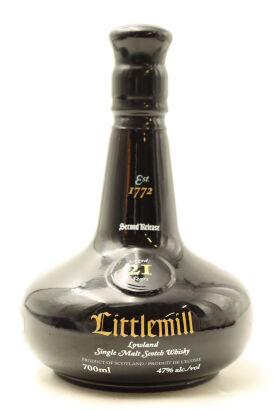 (1) Littlemill 21 Year Old Decanter 2nd Release Single Malt Scotch Whisky, 47% ABV