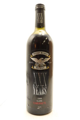 (1) 1988 Wolf Blass XXX Years Clare Cabernets, Australia (US)
