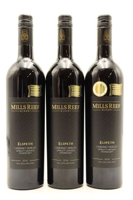 (3) 2016 Mills Reef Elspeth Cabernet - Merlot, Gimblett Gravels