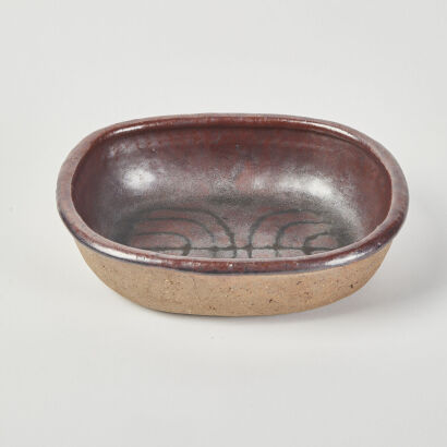 A Barry Brickell Attributed Oval Bowl