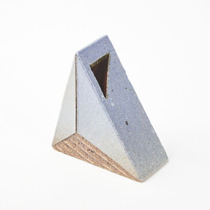 A Triangular Slab Sided Ceramic Vase