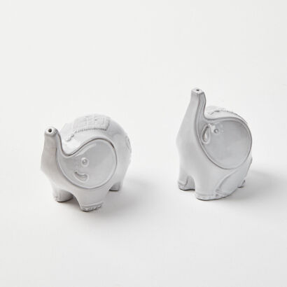 A Pair Of Jonathan Adler Elephants Salt & Pepper Shakers