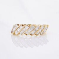 14ct Yellow Gold, .84ct Modern Diamond Dress Ring