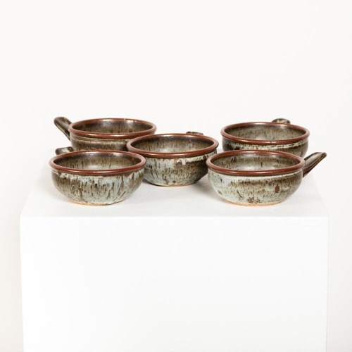 A Superb Set of Eight Len Castle Soup Bowls