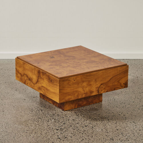 An Elm and Maple Italian Inlaid Square Coffee Table